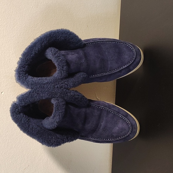 Loro Piana Open Walk Blue Suede Fur Chukka Ankle Boots size 35 (see size pics) main image 16